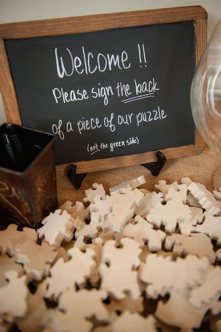 Puzzle Pieces as Guest Book