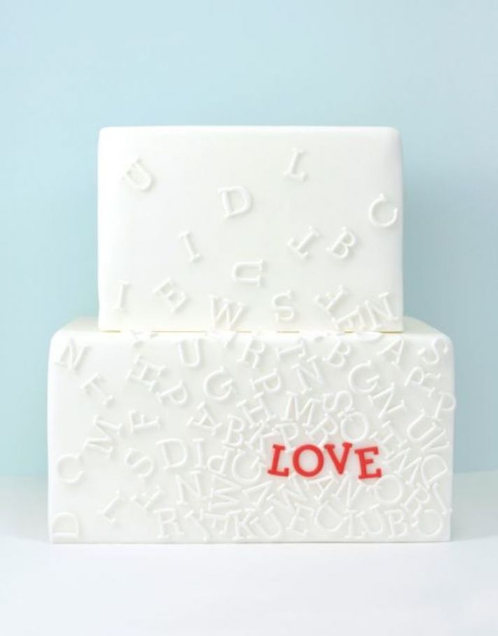 Typography Wedding Cake