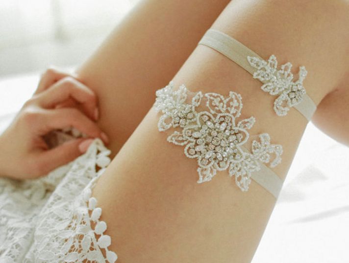 Floral and Lace Garter Set