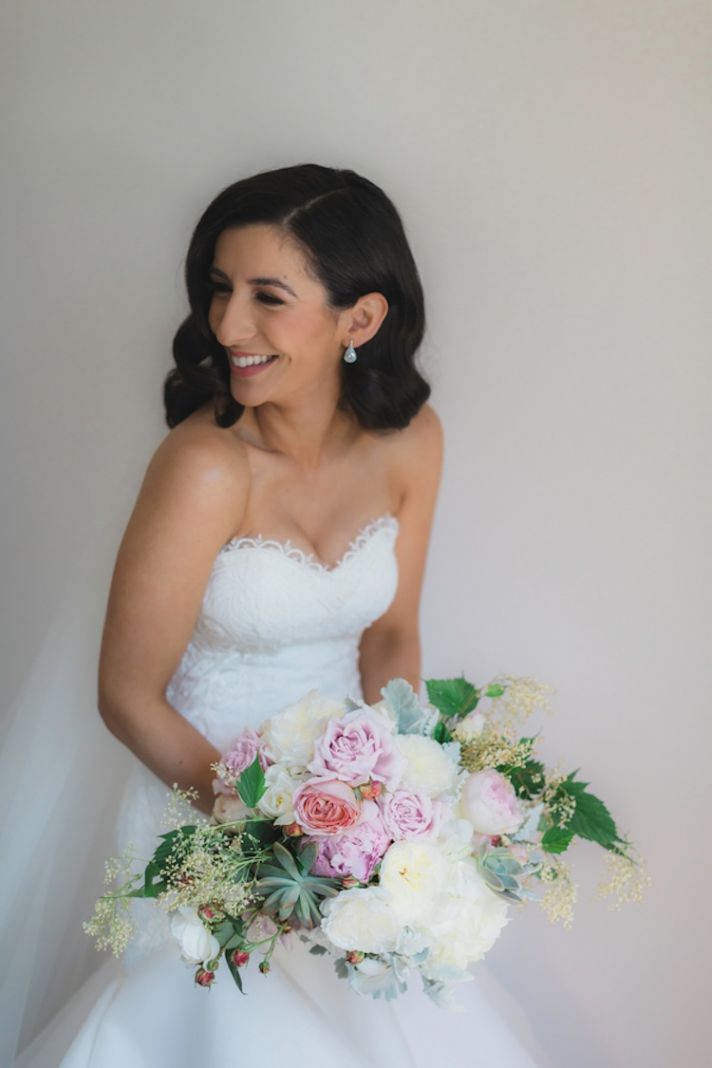 A Beautiful Bride with Her Bouquet