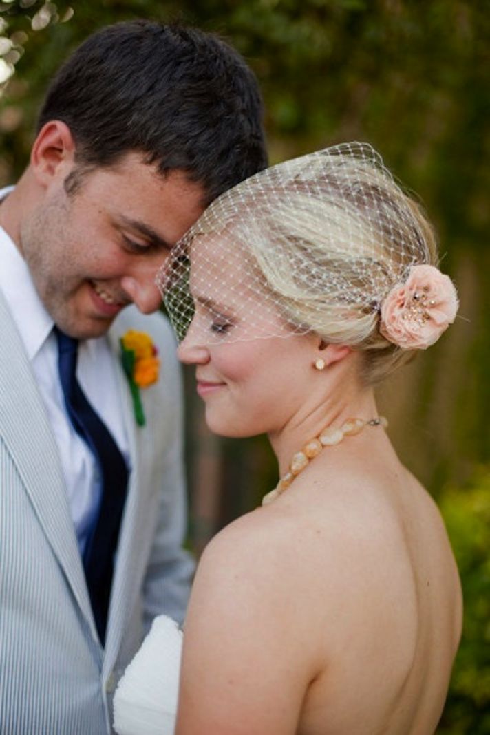 Lovely Blush Flower Veil