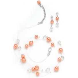 Stephania pearl bridesmaid necklace and earrings