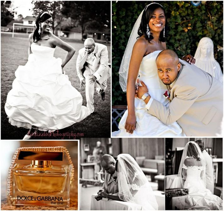 bride and groom feeling playful and prayerful