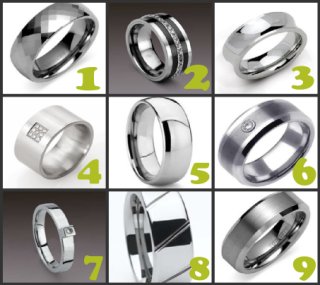 A variety of tungsten rings