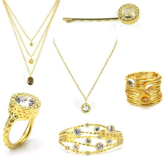 Stunning hammered gold Kevia Jewelry on Gilt.com