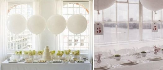 Beautiful white balloons are a chic way to decorate your wedding, and are eco-friendly too!