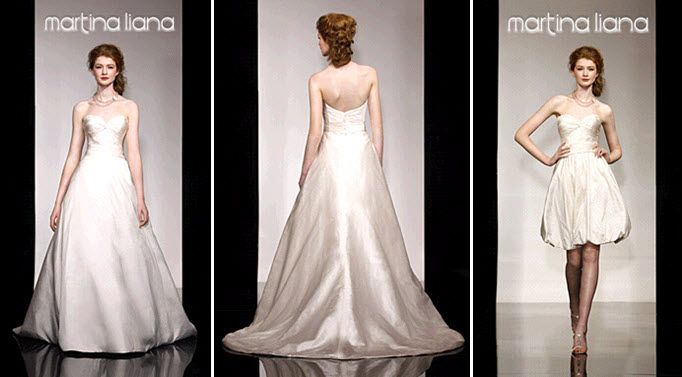 Gorgeous ivory Martina Liana convertible wedding dress with sweetheart neckline