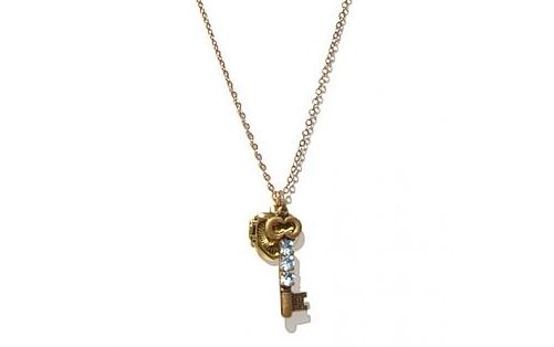 Vintage locket and key charm necklace from Inhabitat