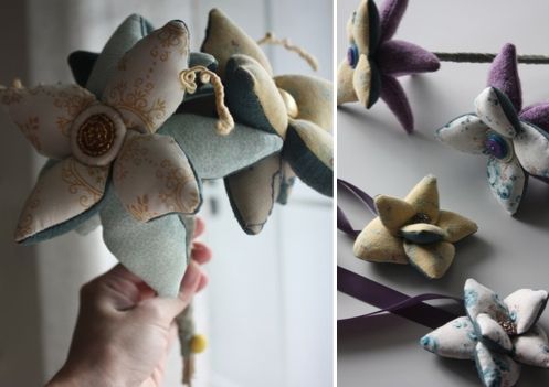 Eco-friendly fresh flower alternative for your bridal bouquet- bouquet made from vintage and antique