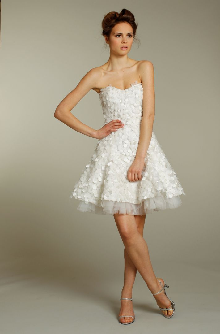 Adorable short embellished wedding reception dress