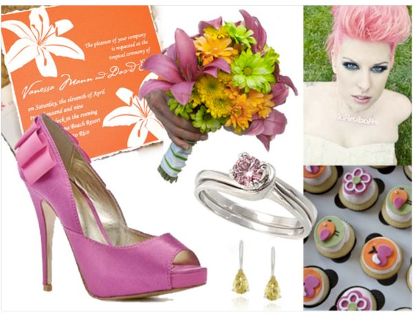 Pink and orange summer wedding color palette and inspiration