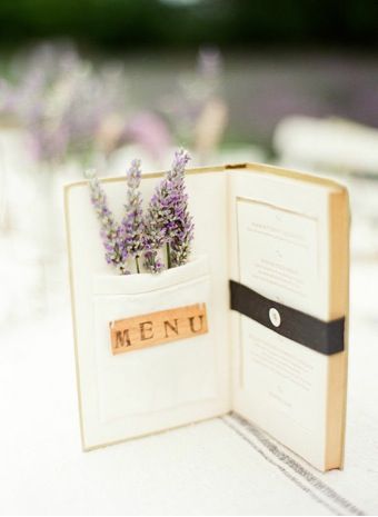menu inside a book