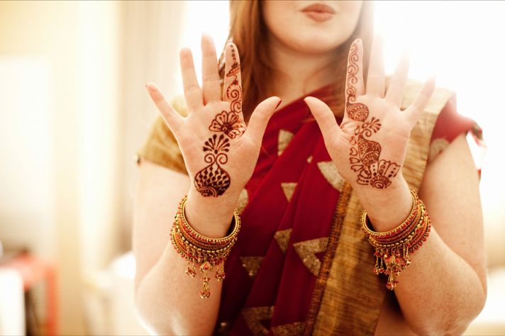 multi cultural weddings indian bride bridesmaids