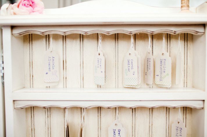 wedding reception escort card display idea romantic
