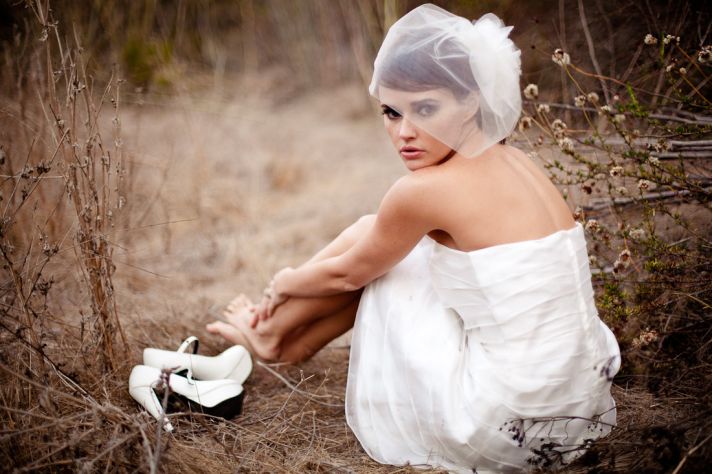tiered little white wedding dress bridal blusher