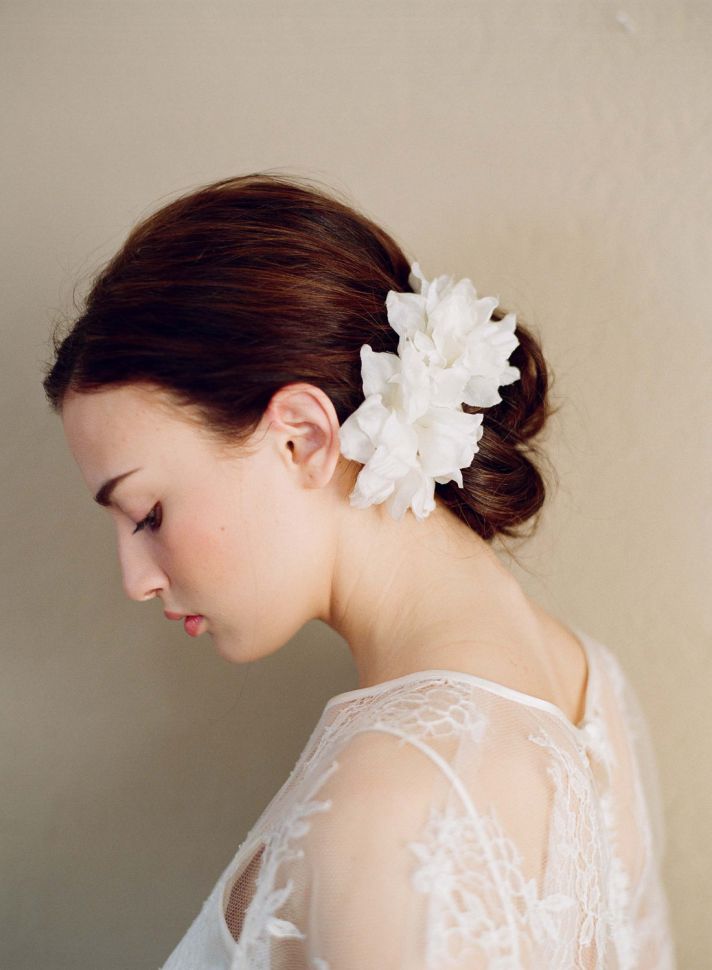 bridal hair accessories white silk wedding hair flowers