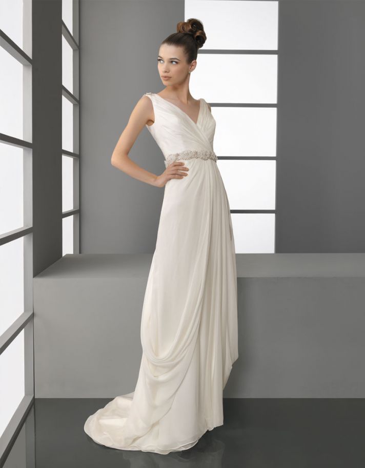 2012 wedding dress aire barcelona bridal gowns v neck draped