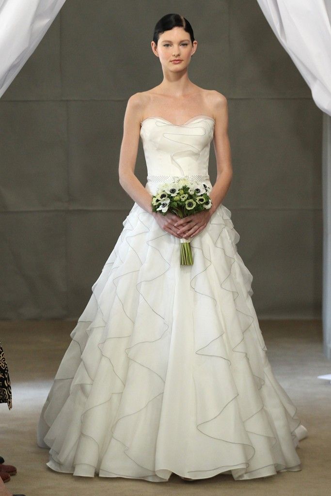 Spring 2013 bridal gowns Carolina Herrera wedding dress polka dot sash