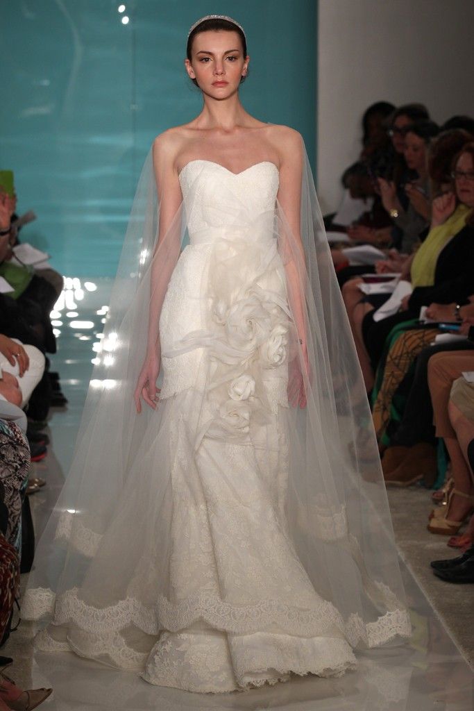 2013 wedding dress trend sheer necklines illusion fabric Reem Acra 14