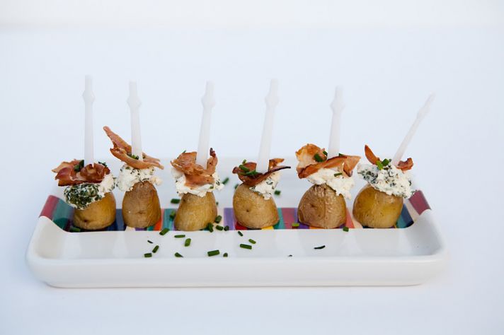creative wedding reception ideas potato bacon bites