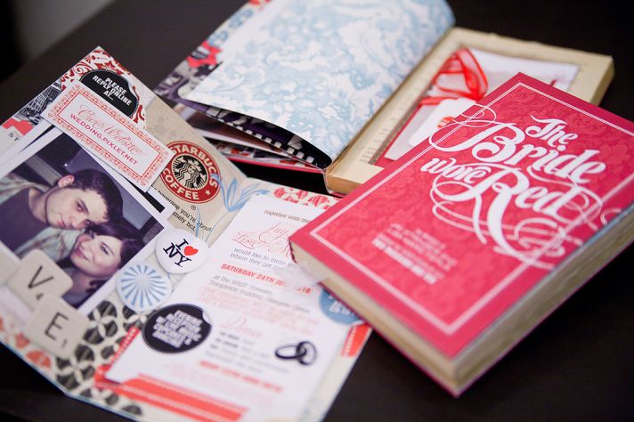 red romantic wedding invitations