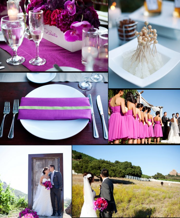 elegant winery wedding in malibu pink wedding flowers 2