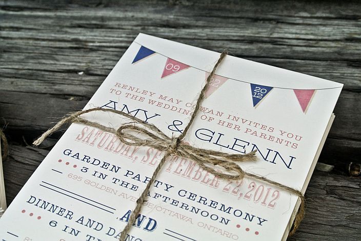 Rustic Modern Banner Wedding Invitation