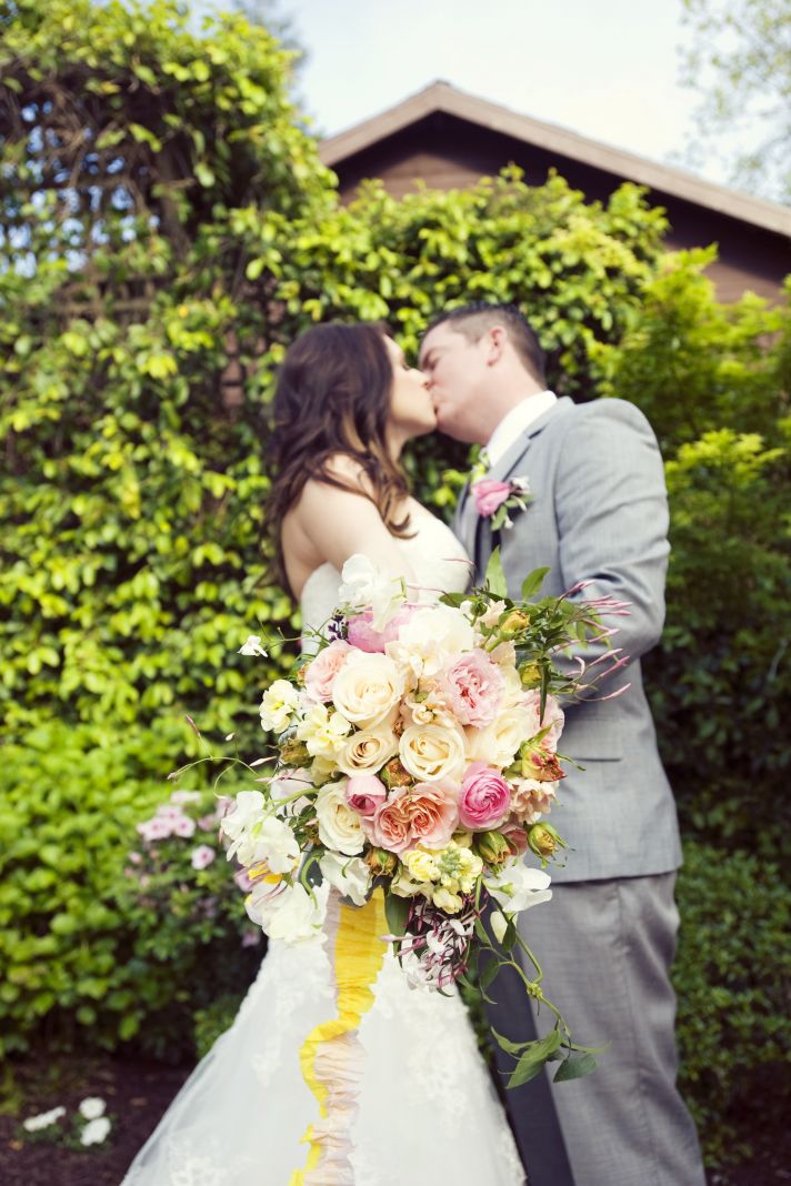 whimsical garden wedding romantic bridal bouquet