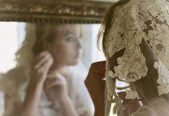 romantic wedding accessories bridal head chic Mantilla veils 5