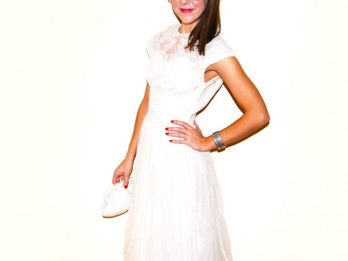 vintage wedding dress bridal gown inspiration from Etsy 1960s lace cap sleeves