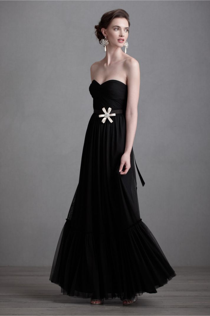 black bridesmaid dresses for downtown chic weddings BHLDN