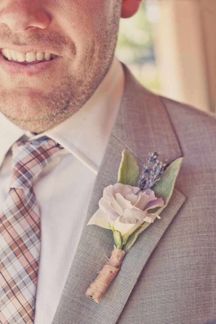 elegant real weddings lavender peach wedding colors grooms boutonniere