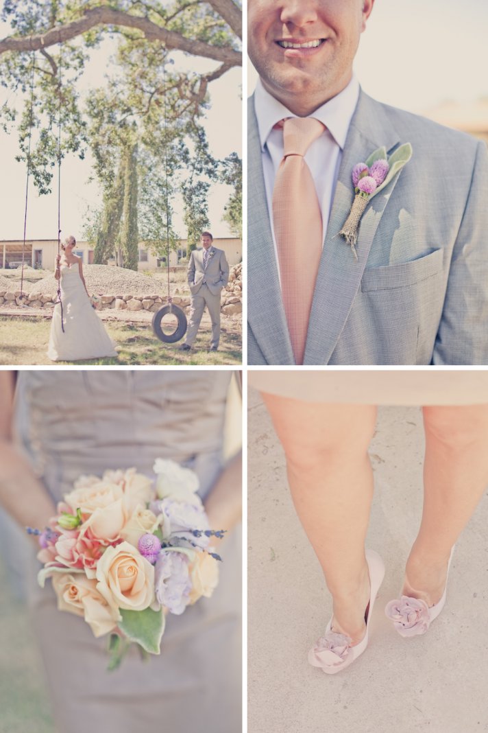 wine country wedding bridesmaid bouquet style boutonnieres