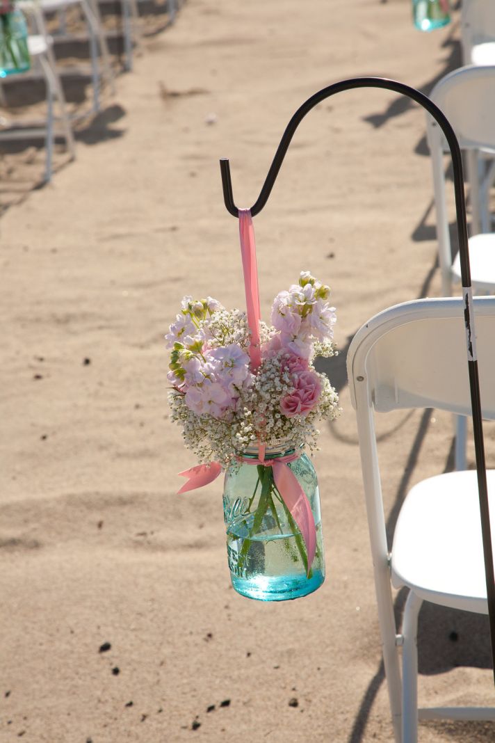 things brides love Mason Jar wedding reception decor centerpieces beach wedding