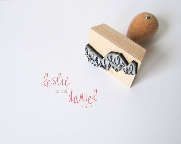 custom wedding stamp with wedding date