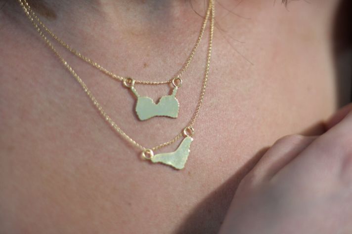 bachelorette party gifts gold necklace lingerie