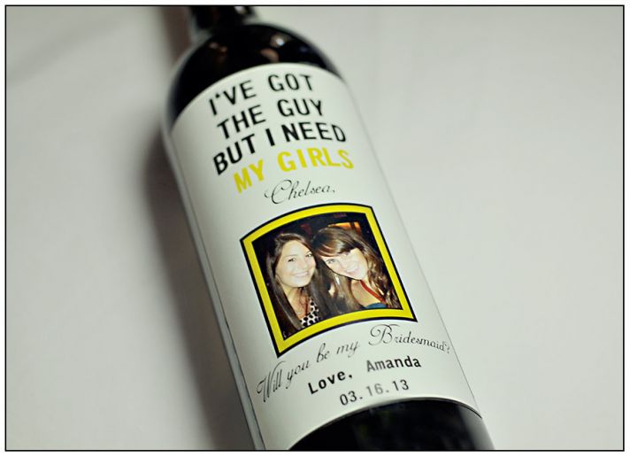 Unique Wedding Ideas to say Will You Be My Bridesmaid wine