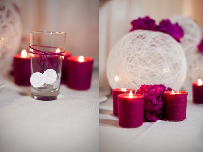Fuschia Pink Wedding Flowers and Reception Decor