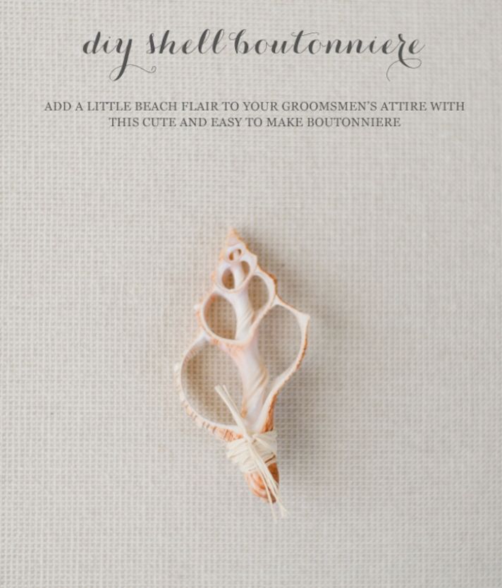 Beach Wedding DIY Shell Boutonniere for the Groom
