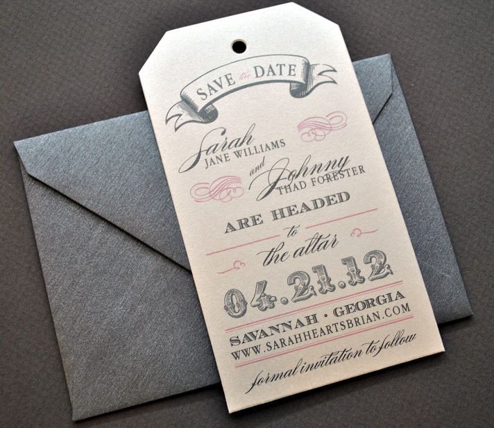 Romantic Save the Date Luggage Tags