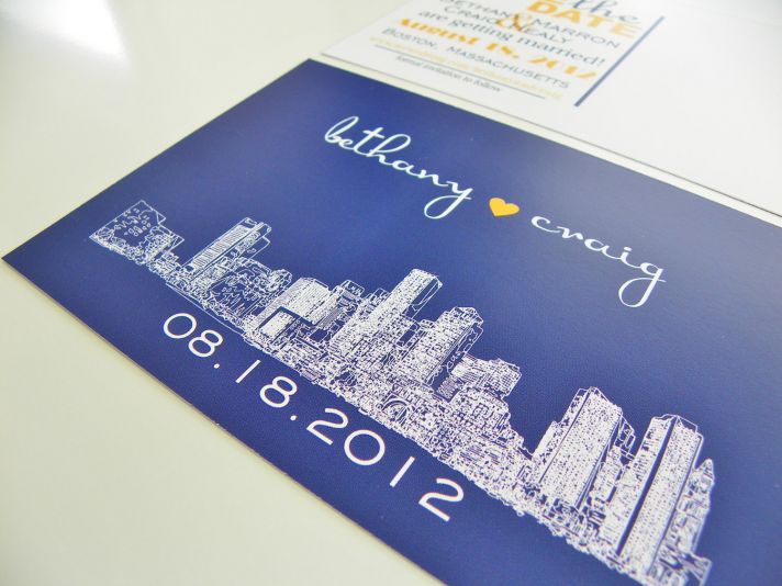 City Skyline Wedding Save the Date