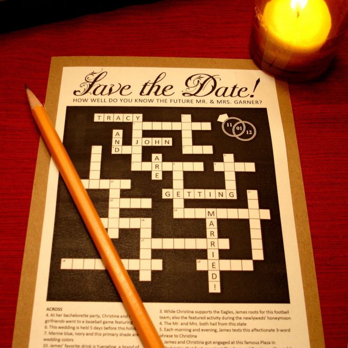 Crossword Puzzle Wedding Save the Date