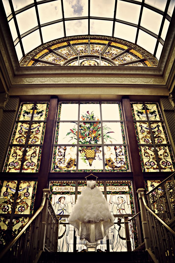 Frothy Ballgown Wedding Dress Captured in Venue