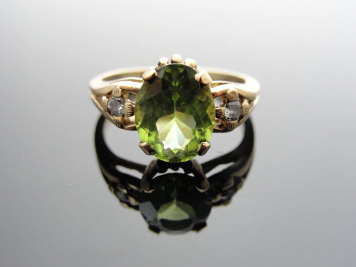 Peridot engagement ring vintage