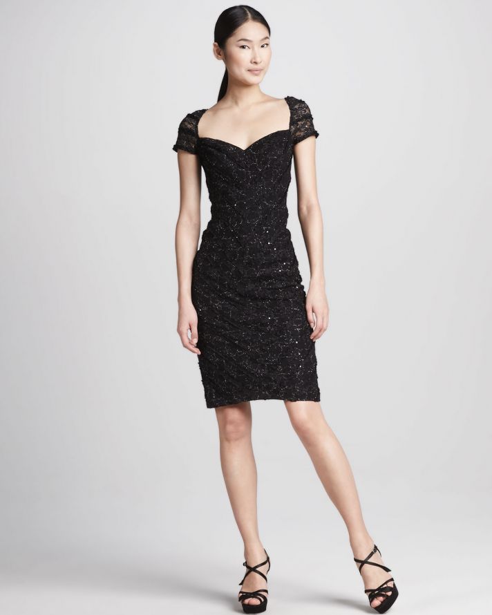 Black beaded LBD for mothers of the bride