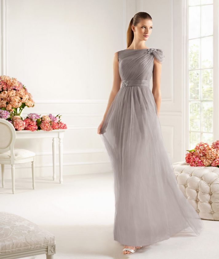 Taupe MOB evening gown chiffon