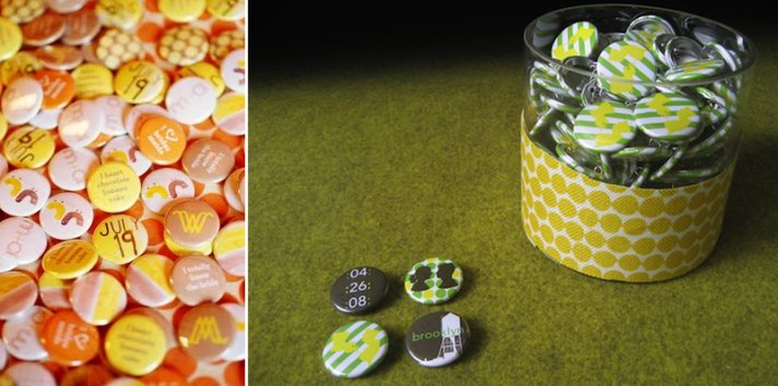 custom buttons for wedding guest favors