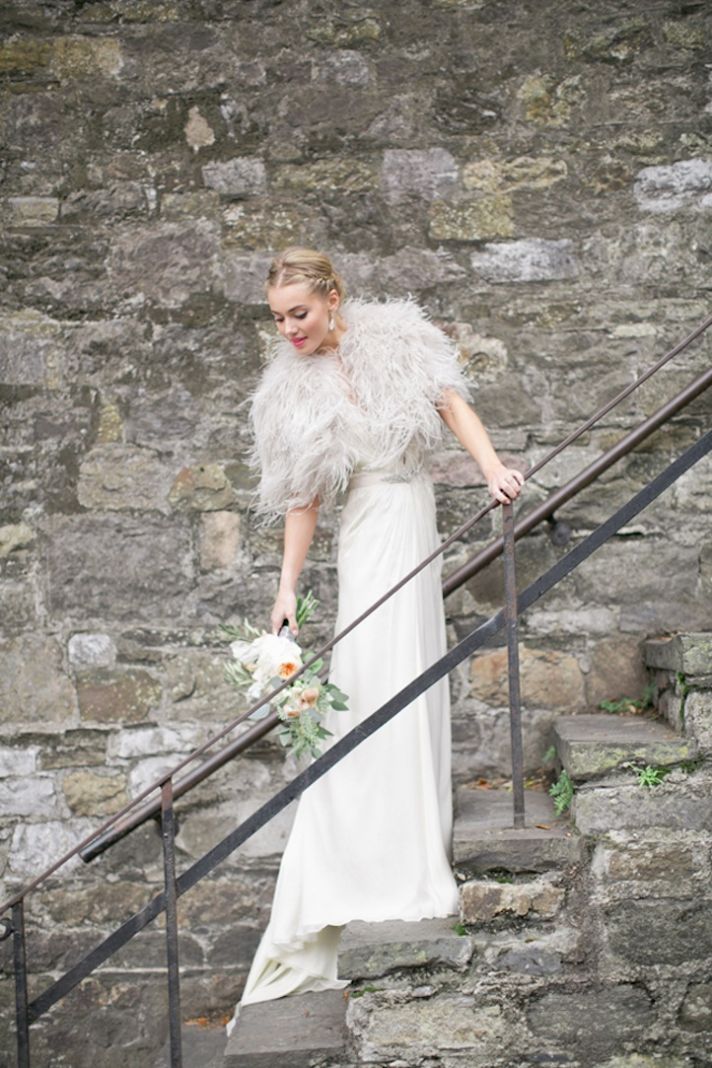 Low bridal updo with braids