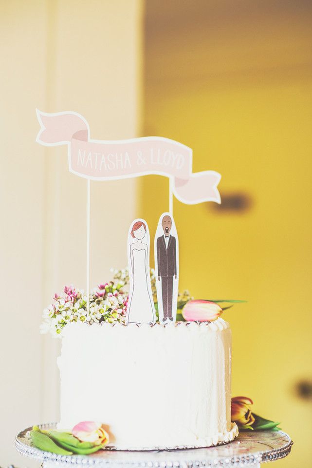 Romantic San Diego Wedding in Summer pink wedding cake topper