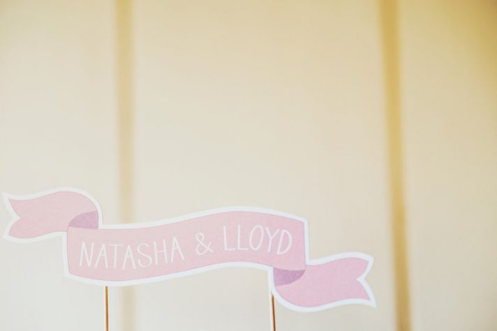 Romantic San Diego Wedding in Summer pink wedding cake topper